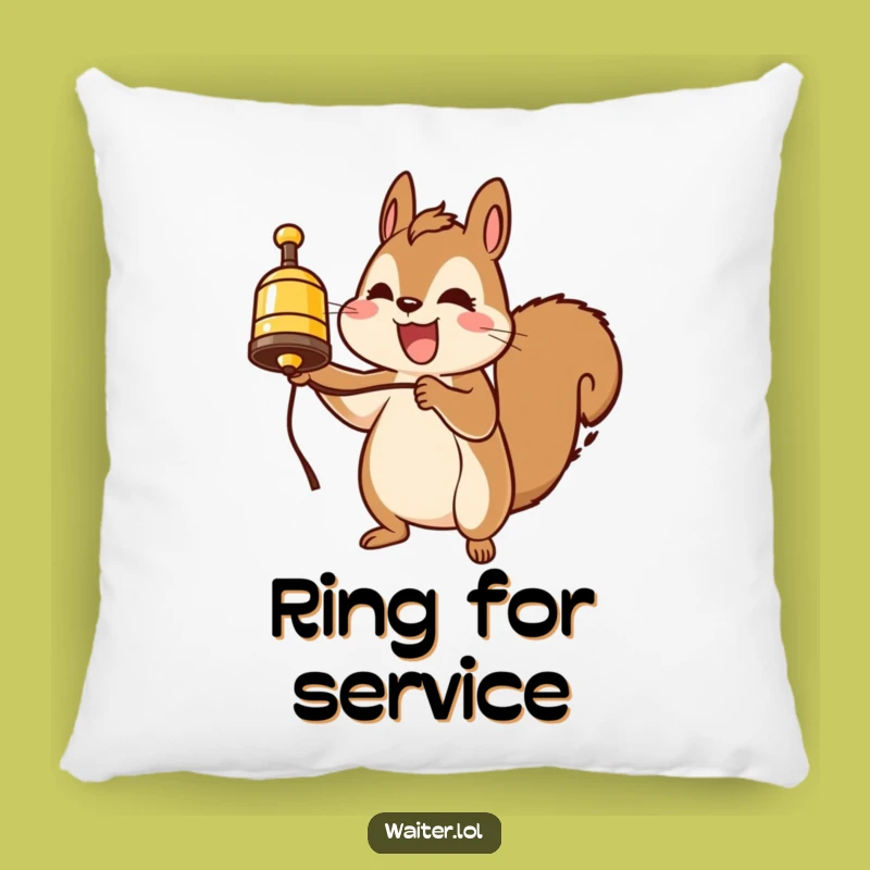 Comfy Funny Squirrel Service Bell Pillow: Huggable Humor for Your Home