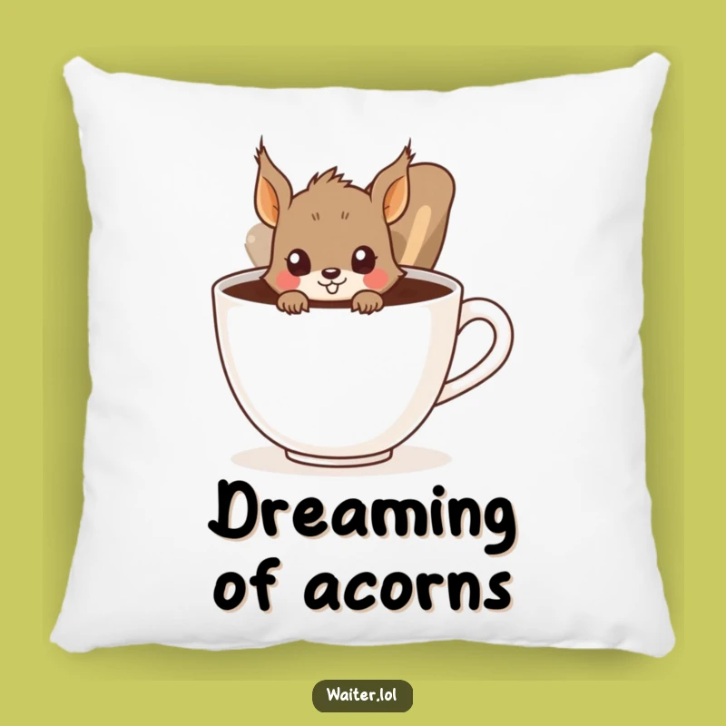 Funny Squirrel Pillow: Cozy & Comical Coffee Cuddle Buddy, Great Gift