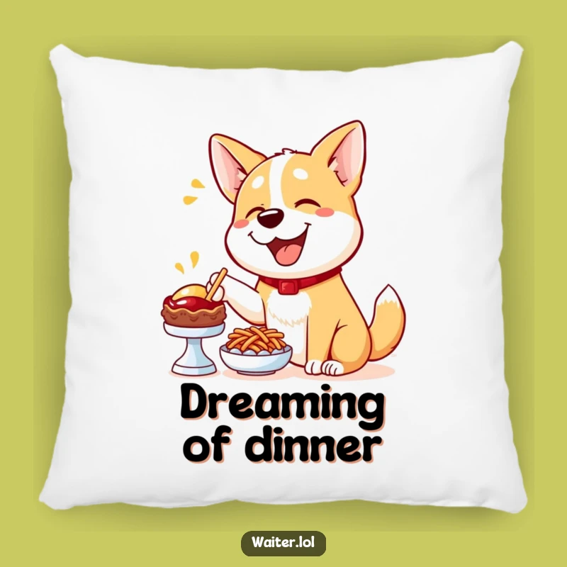 Funny Dog Menu Pillow: Cozy Happy Pup Pointing Cushion, Comforting Dog Lover Gift