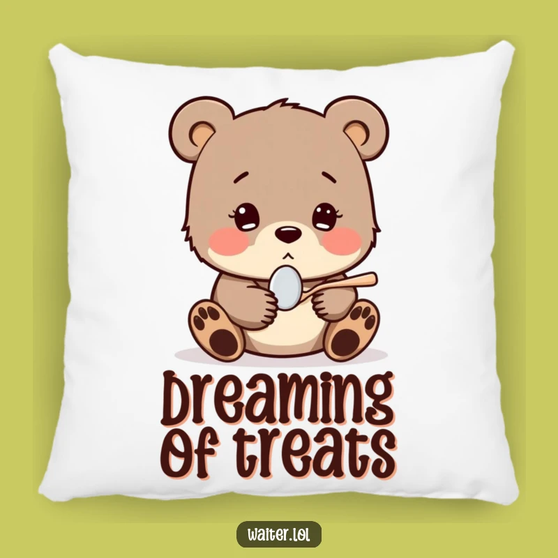 Funny Shy Bear Cub Spoon Pillow: Cozy Comfort with Hopeful & Sweet Decor