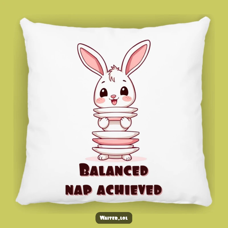 Funny Bunny Wobble Accent Pillow - Plate Balancing Comfort