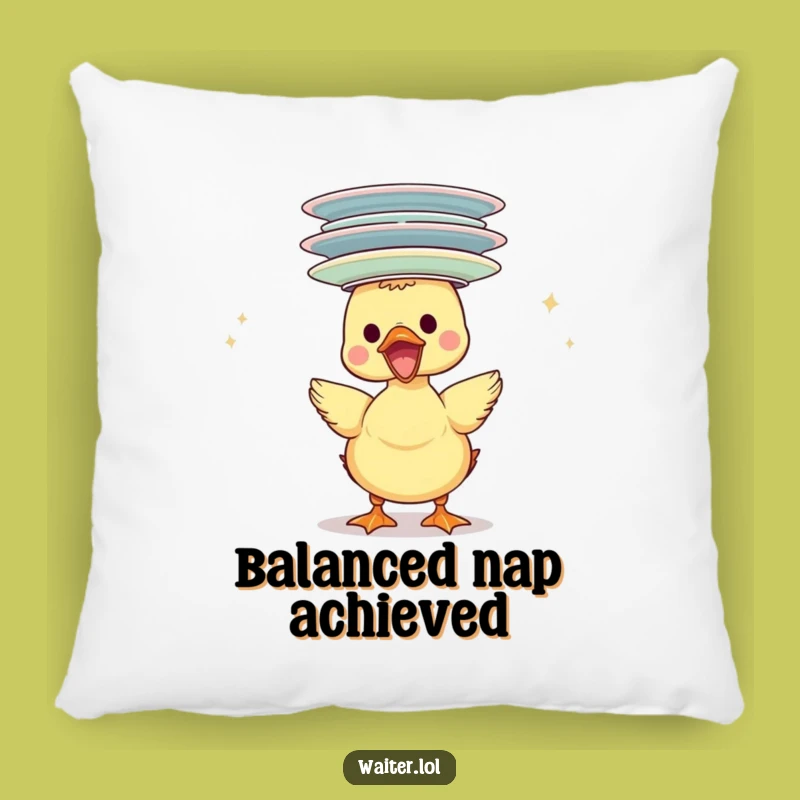 Funny Duckling Plate Stack Pillow: Cozy & Joyful Balancing Accent Gift