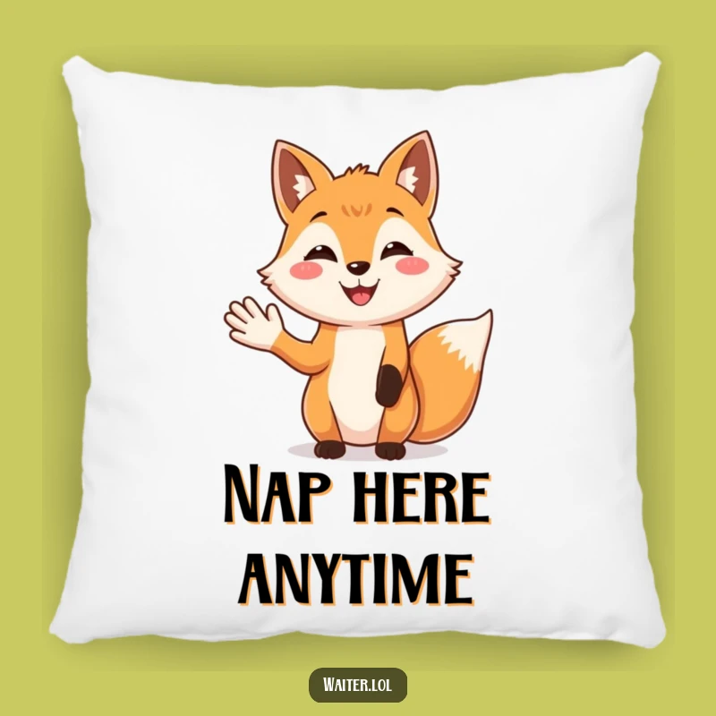 Funny Fox Welcome Pillow: Cozy Decor, Perfect Gift for a Cheerful Home