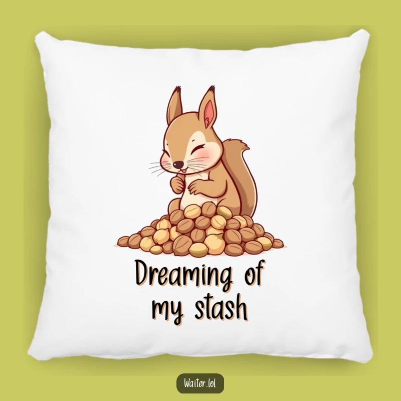 Funny Squirrel Waiter Pillow: Cozy Comfort with Focused Nut Arranger Flair