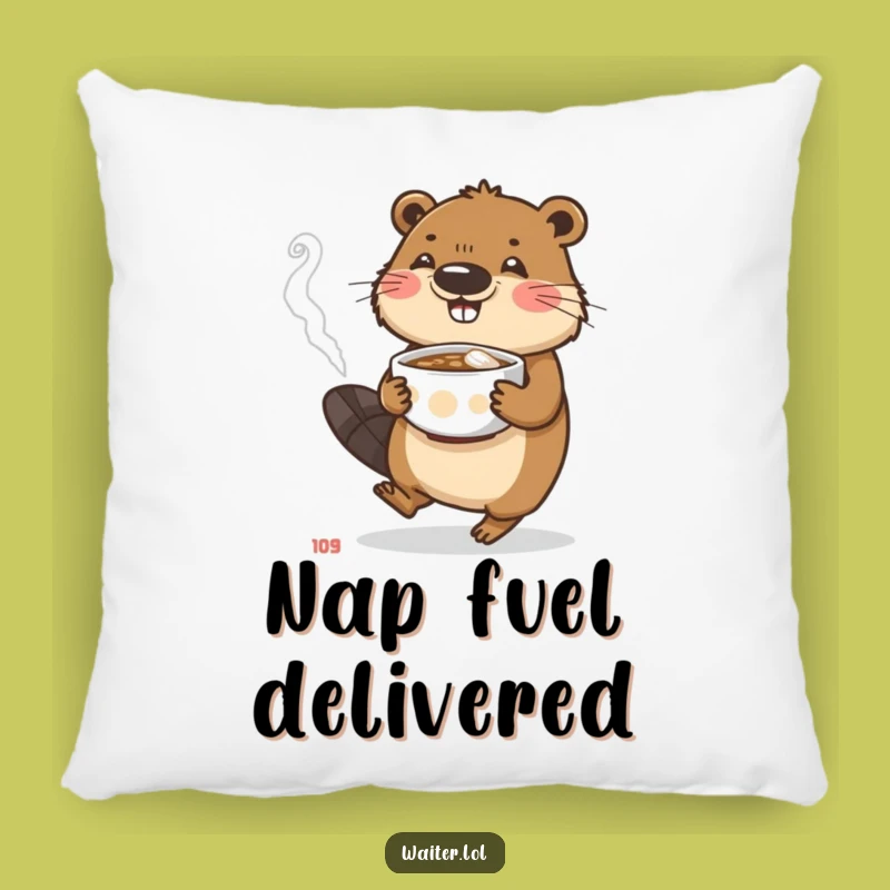 Funny Beaver Pillow: Cozy Comfort with a Side of Dedicated Humor