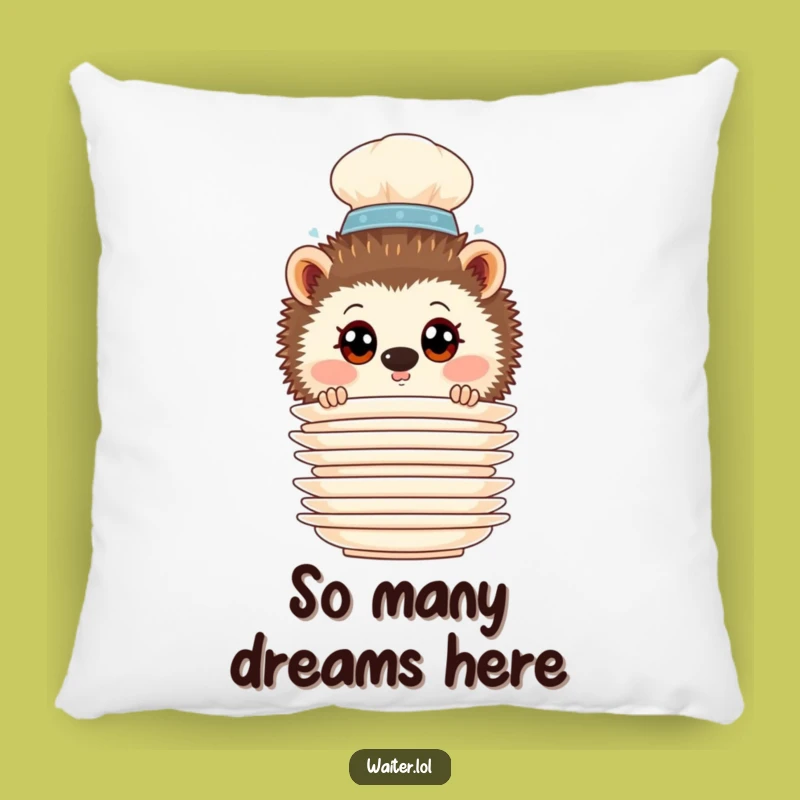 Funny Hedgehog Waiter Pillow: Cozy Comfort with Curious Critter Flair