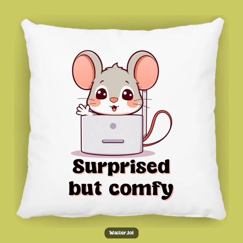 Funny Mouse Napkin Pillow: Comfy Greeting, Ideal Funny Gift for Cozy Comfort!
