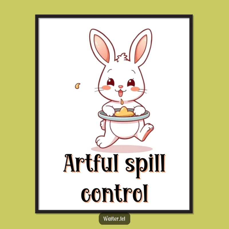 Funny Bunny Spill Digital Art: Instant Charm, Perfect Funny Gift for Walls!