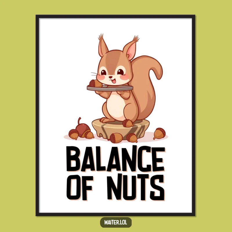Funny Squirrel Acorn Digital Art: Instant Laughs for Your Walls!