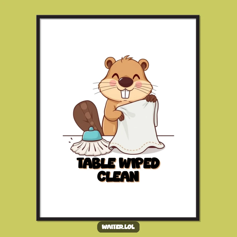 Funny Beaver Cleaner Digital Art - Instant Industrious Decor