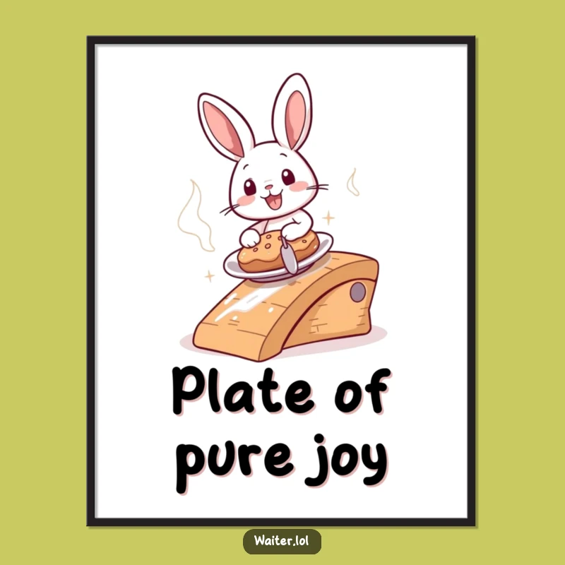 Funny Bunny Food Delivery Digital Art - Instant Cheerful Decor