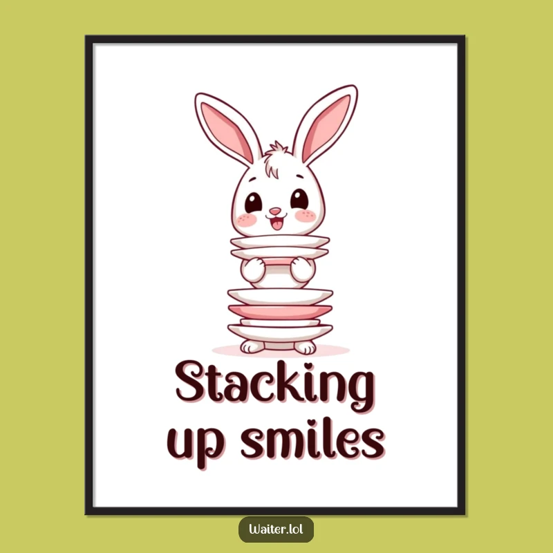 Funny Bunny Plate Balance Digital Art - Wobbly Ears Fun