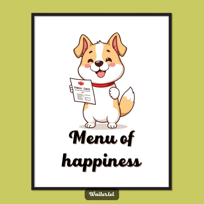 Funny Dog Menu Presentation Digital Art - Wagging Tail Fun