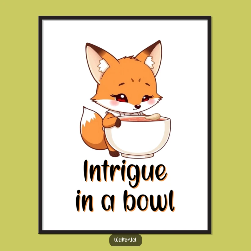 Funny Fox Chef Digital Art: Curious Fox Print, Instant Culinary Decor Gift!