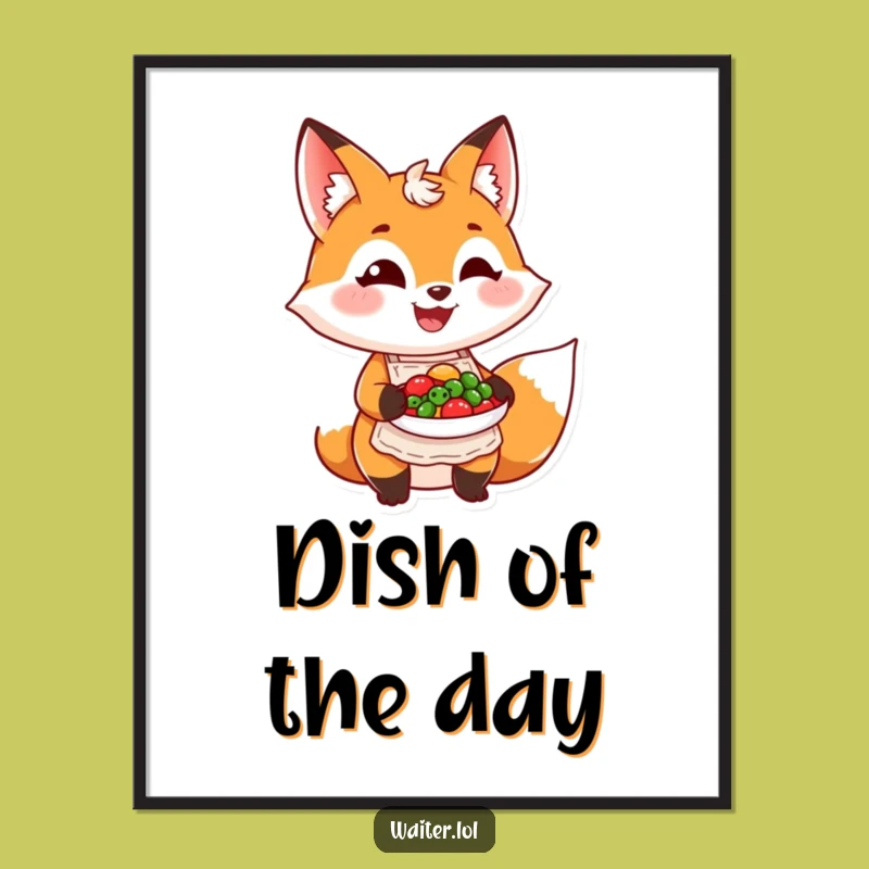 Funny Fox Chef Digital Art - Instant Culinary Wall Decor Gift