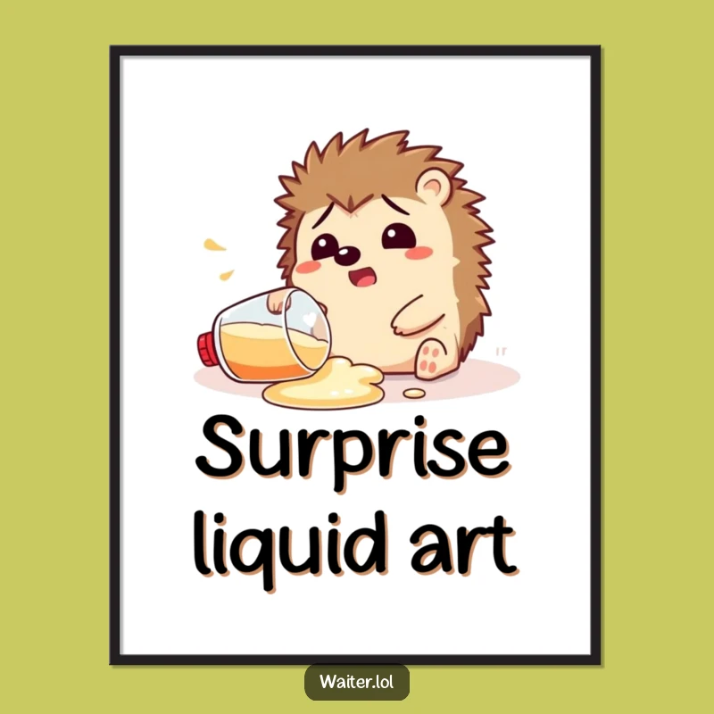 Funny Hedgehog Spill Digital Art: Instant Laughs for Your Walls!