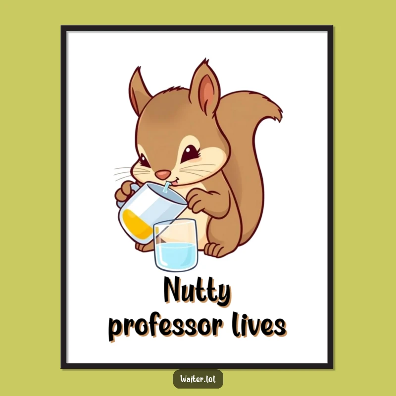 Funny Squirrel Bartender Digital Art: Instant Hilarious Download of a Rodent Pourer