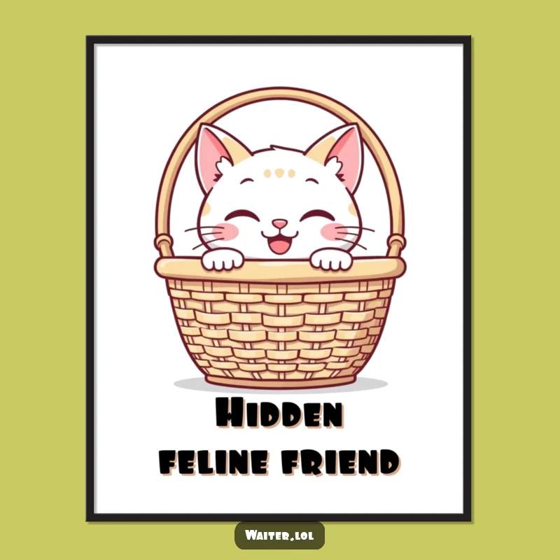Funny Cat Napkin Digital Print - Instant Mischief for Your Walls