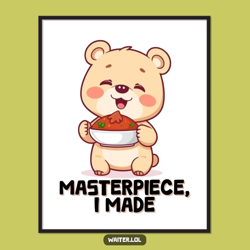 Funny Giggling Bear Cub Digital Art - Proudly Presenting Joyful Decor!