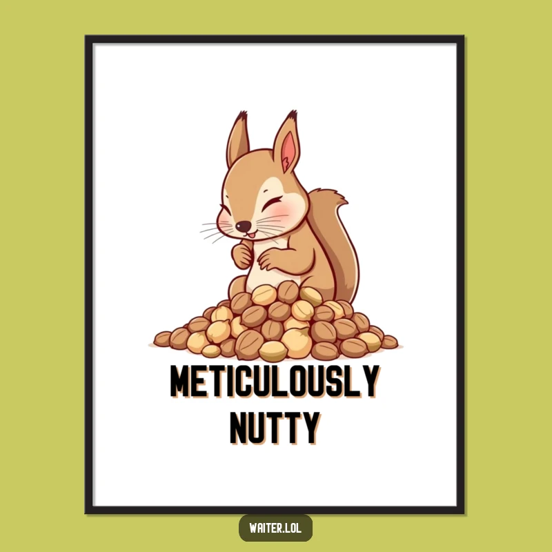 Funny Squirrel Waiter Digital Art: Instant Hilarious Download for Focused Decor