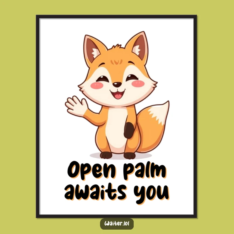 Funny Fox Welcome Digital Art: Friendly Decor, Perfect Instant Gift