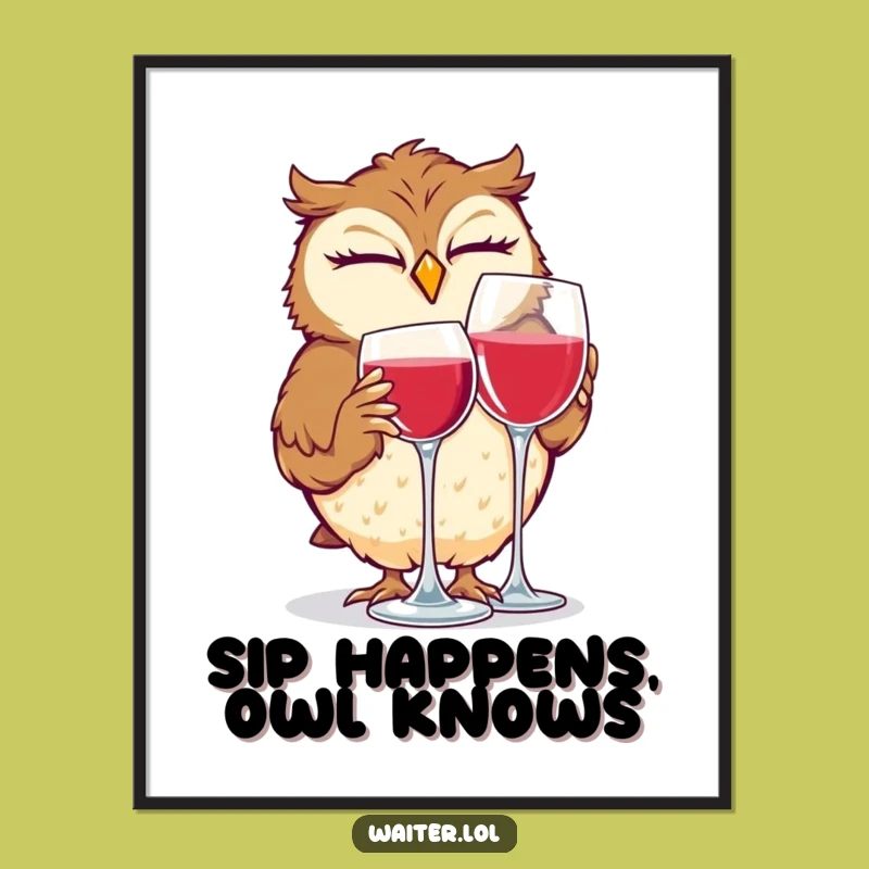 Funny Giggling Owl Digital Art: Instant Humor and a Cheerful Wink