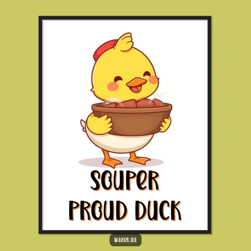 Printable Funny Duck Bowl Art: Instant Joy for Your Walls