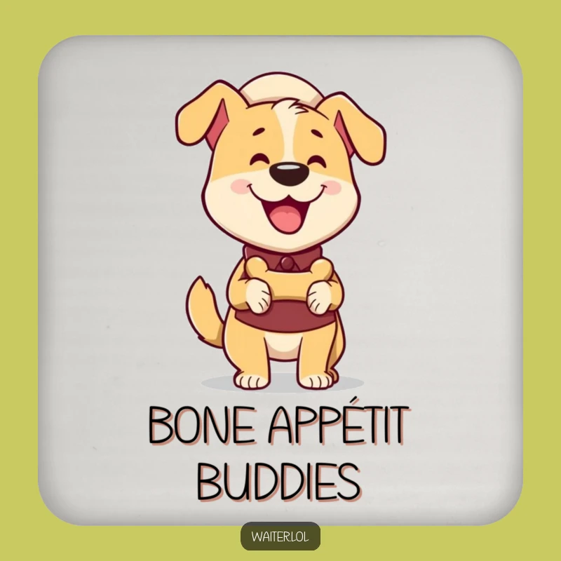 Funny Dog Waiter Drink Coaster Set: Protect Surfaces with Hilarious Pup Art