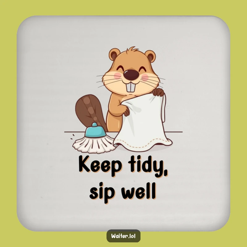 Funny Beaver Cleaner Coaster - Protect Surfaces with Diligence