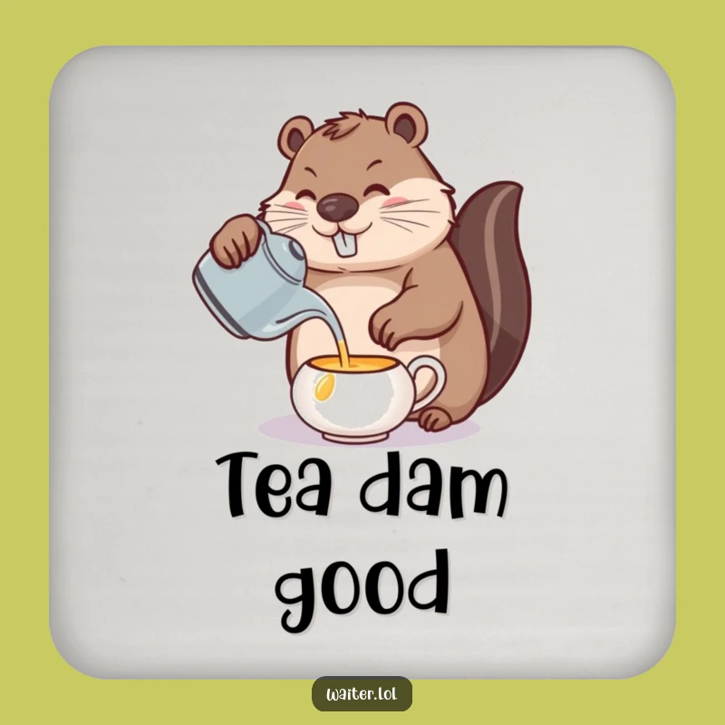 Funny Beaver Tea Coaster: Protect Surfaces with Precise Style