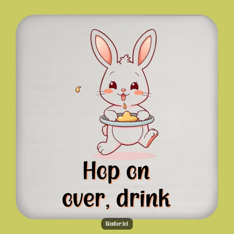 Funny Bunny Spill Coaster: Protect Surfaces with Humor, Ideal Funny Gift!