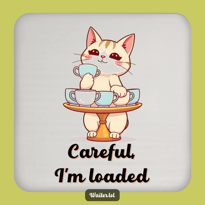 Funny Cat Teacup Coaster Set - Protect Surfaces & Add Pawsitivity, Gift Idea!