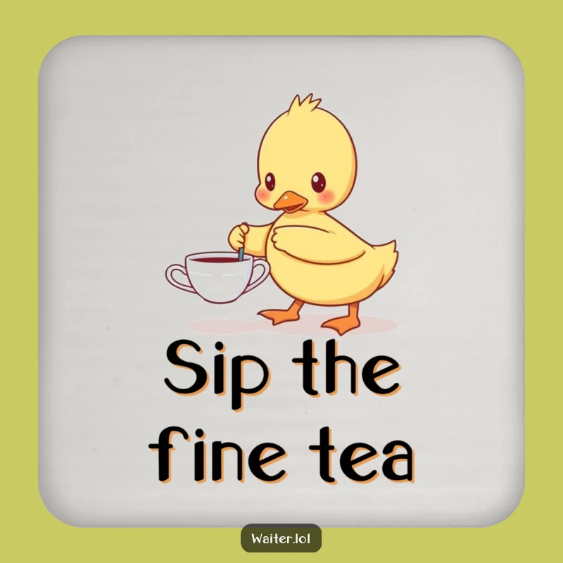 Funny Determined Duckling Coaster - Protect Your Surface with Style