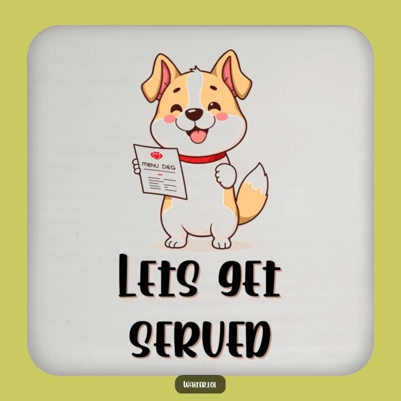 Funny Dog Menu Holder Coaster - Wagging Tail Table Guard
