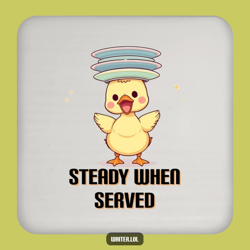 Funny Duckling Plate Stack Coaster: Wobbly Fun for Your Drinks Gift