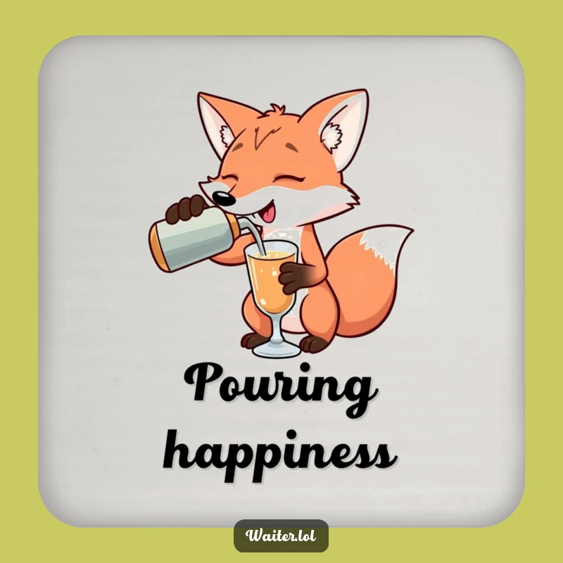 Funny Fox Bartender Coasters: Exaggerated Pour Art, Protect Surfaces, Perfect Funny Gift