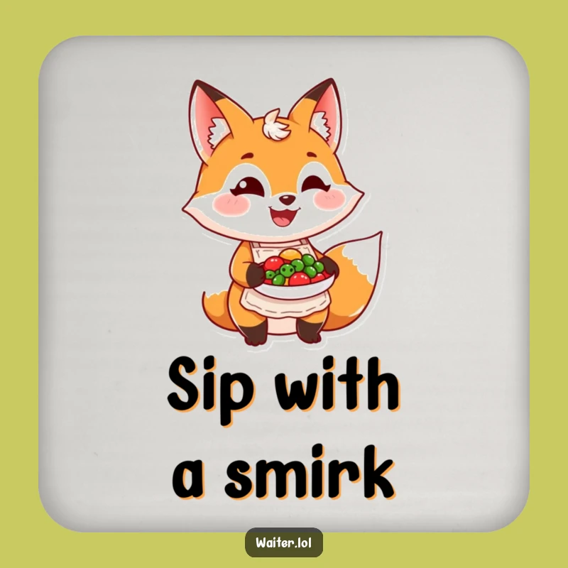 Funny Fox Chef Coaster - Protect Surfaces with Culinary Charm