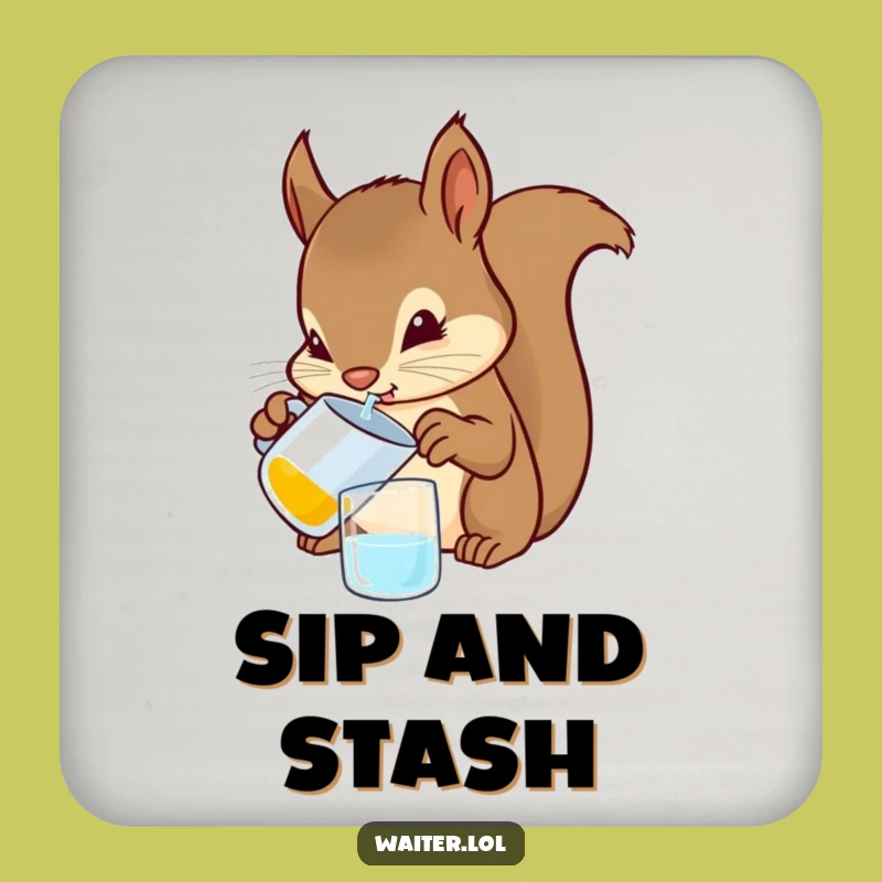 Funny Squirrel Bartender Coasters: Protect Surfaces with Hilarious Rodent Art