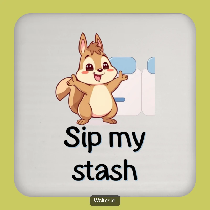 Funny Squirrel Tea Guard Coaster - Wide Eyed Protection