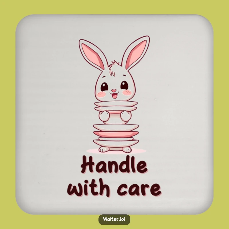 Funny Bunny Plate Guard Coaster - Wobbly Ear Protection