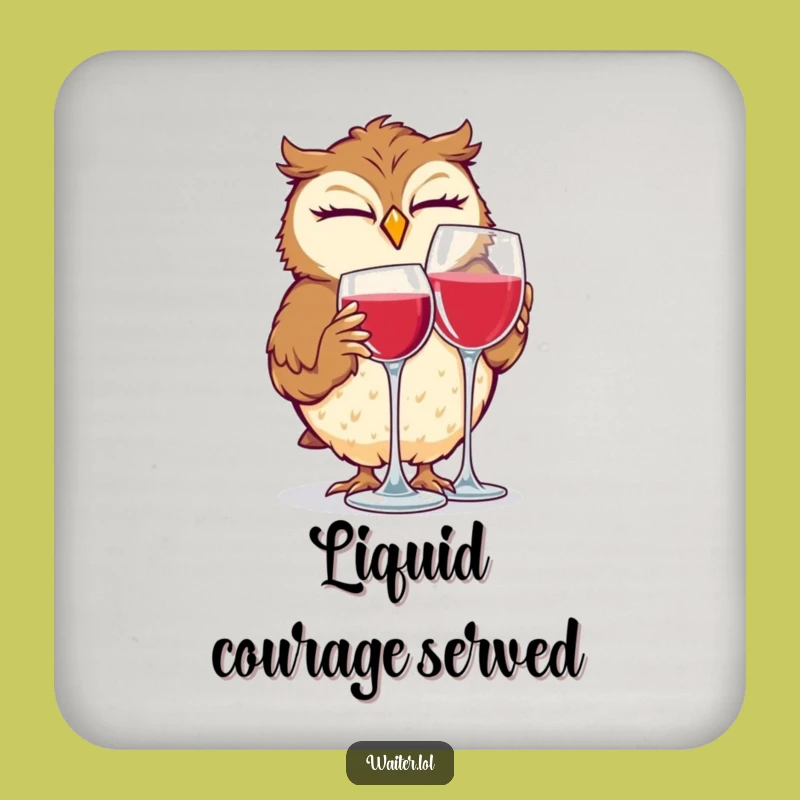 Set of Funny Giggling Owl Drink Coasters: Protect Surfaces with a Wink