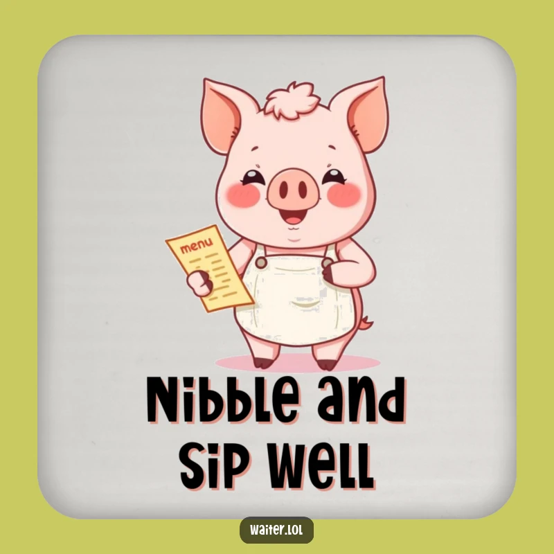 Funny Pig Menu Coaster: Protect Surfaces, Perfect Gift for Food Lovers
