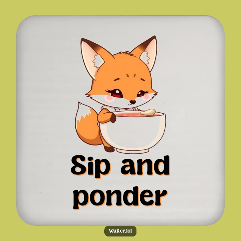 Funny Fox Chef Coaster: Protect Surfaces with Intrigue, Drink Accessory Gift!