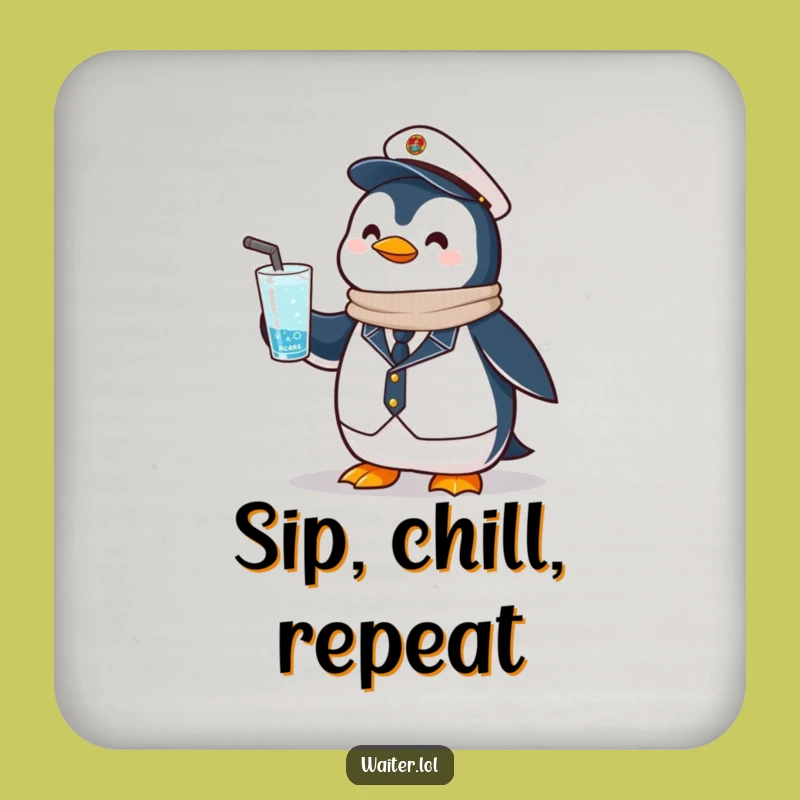 Funny Penguin Drink Coaster: Protect Surfaces, Perfect Gift for Bars