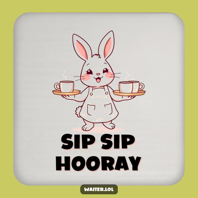 Funny Bunny Barista Coaster - Cheerful Protection for Your Surfaces