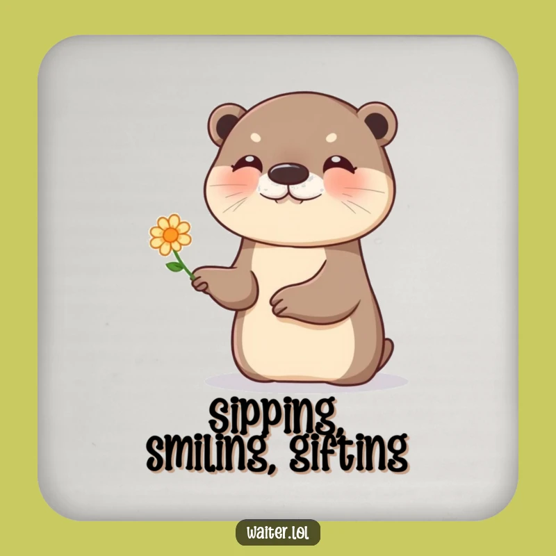 Funny Otter Drink Coaster: Protect Surfaces with Cheerful Humor