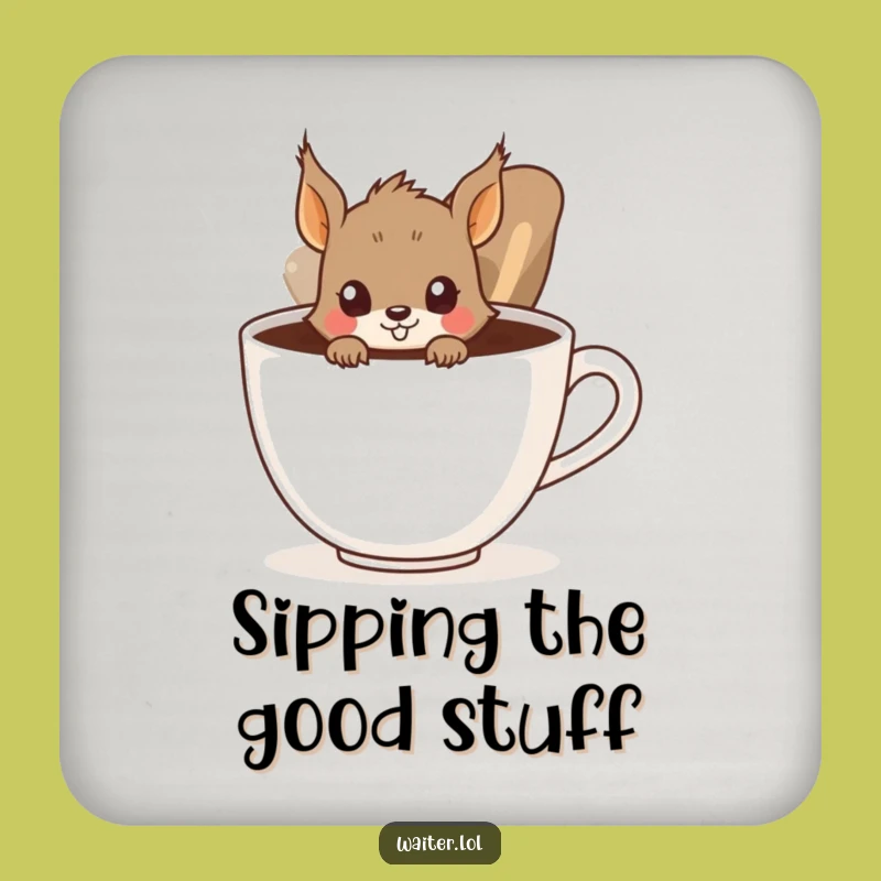 Funny Squirrel Coaster: Protect Surfaces with Humor, Great Gift