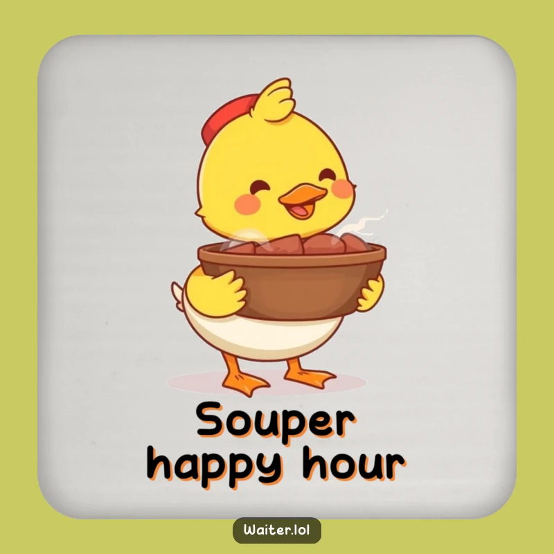 Funny Happy Duck Bowl Coaster: Protect Surfaces with a Smile