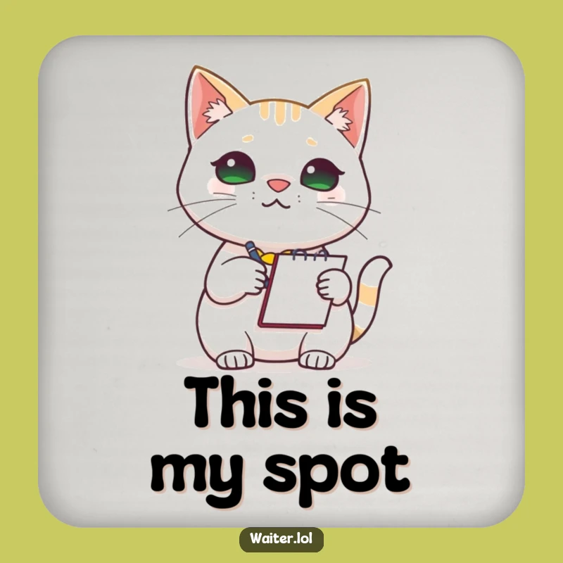 Funny Cat Barista Coasters: Protect Surfaces with Hilarious Feline Order-Taking Art