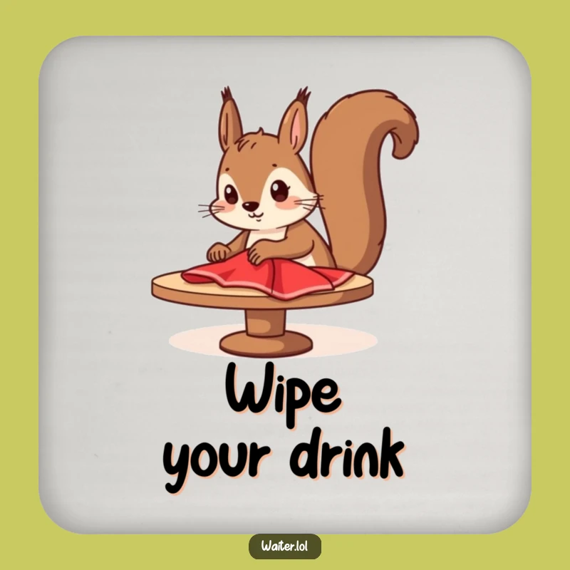 Funny Squirrel Cleaner Coaster: Protect Surfaces, Tidy Drink Accessory Gift!
